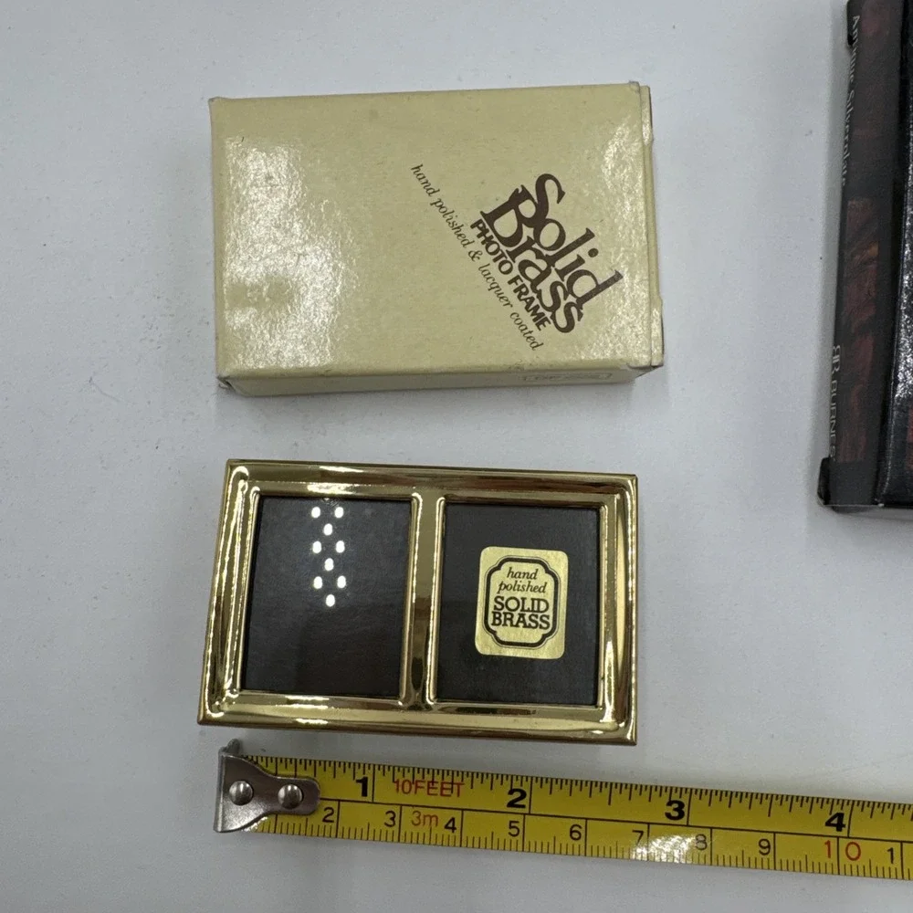 Vintage Picture Frame Lot 9 Burnes Boston Enesco Solid Brass Ornate Mini Frames